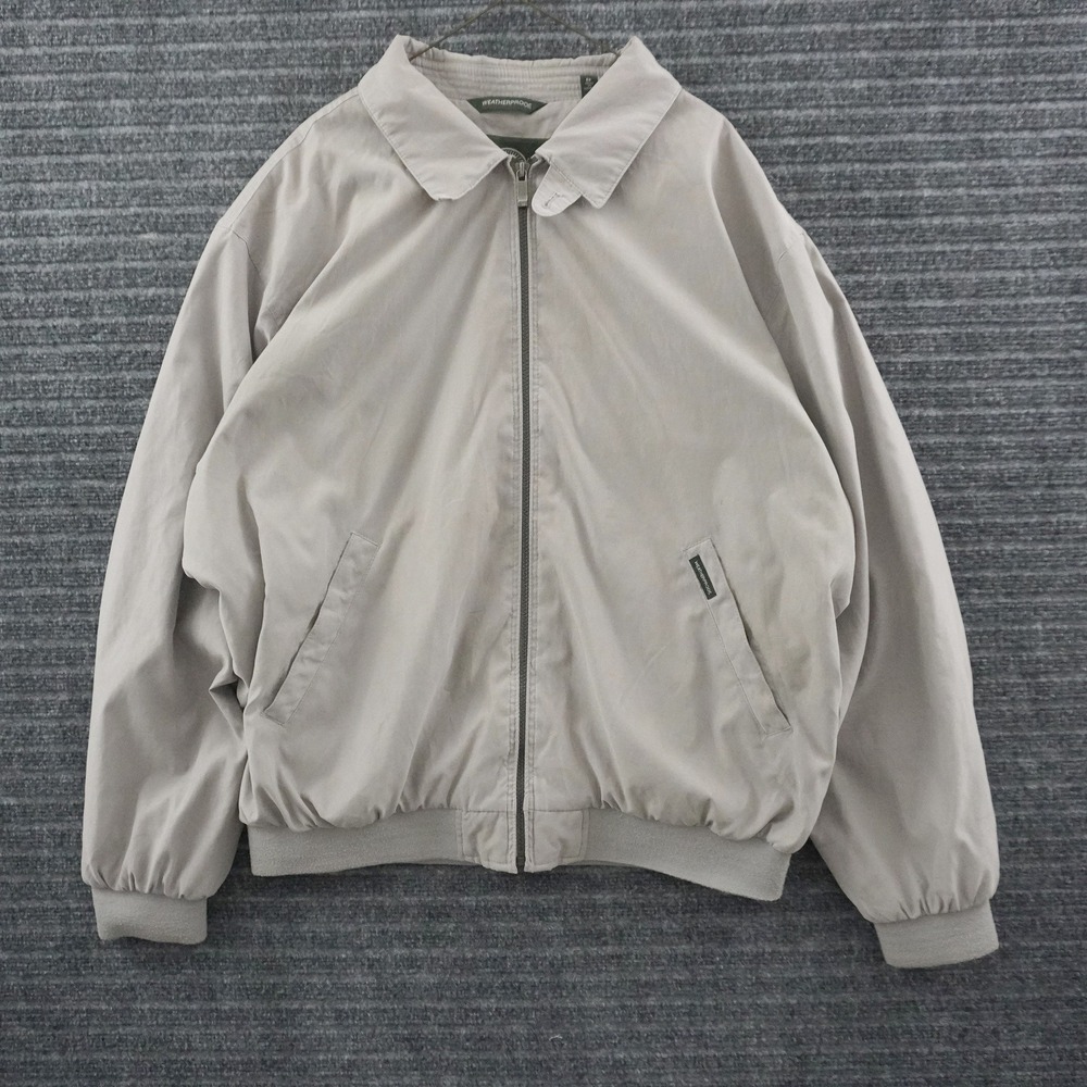 Weatherproof Harrington Jacket Mens XL Tan Lightweight Full Zip Casual Outerwear